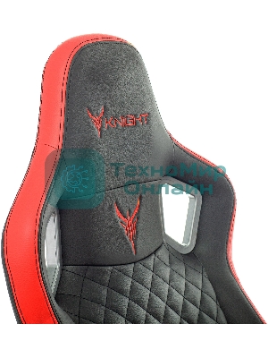 Кресло Knight OUTRIDER черный/красный, экокожа, 120 кг, механизм качания