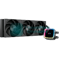 Система охлаждения Water Cooling System PCCooler DE360 MAX BK (300W, 360мм, Black, ARGB Pump, Fans: 3x120мм, 66CFM, 34.3dBA, 2200RPM/Pump height 54мм, 15dBA, 2600RPM, Rad thickness 27мм/S: 1851, 1700, 1200, 115X, AM5, AM4, AM3)