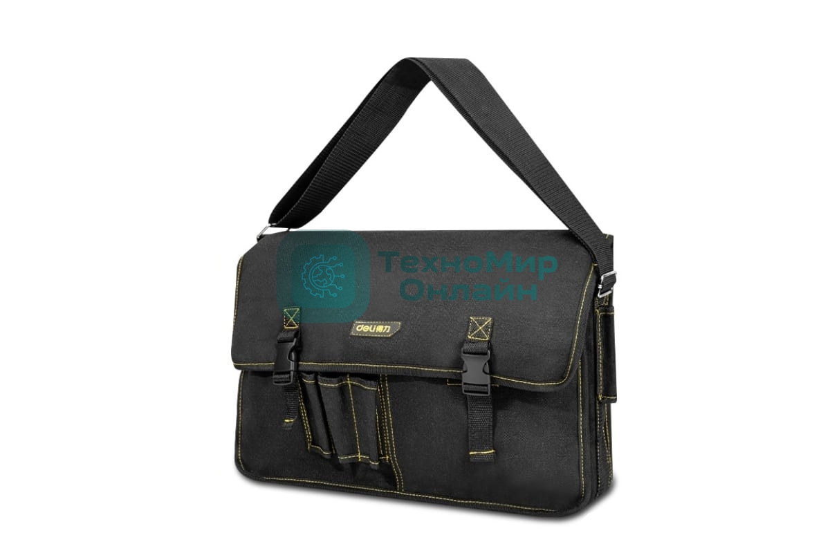 Сумка-портфель для инструментов Deli DL-P8 450 x 150 x 290мм, 8 карманов, плечевой ремень, ткань Оксфорд