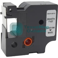 Картридж ленточный Cactus CS-D1-53713 24мм, черный шрифт, белый фон, 7м для DYMO Rhino Pro 6000, LM 500TS