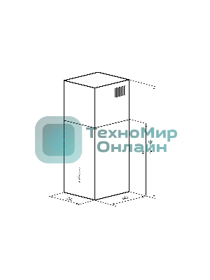 Вытяжка островная LEX Mono 400 нержавеющая сталь, 40 см, 850 куб. м/ч, 50 дБ