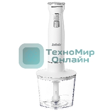 Блендер погружной BBK KBH1302 белый, 1100 Вт, плавная регулировка, турбо