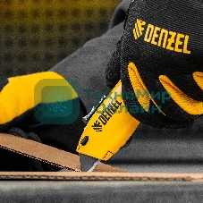 Нож строительный Denzel 19 мм, сменное трапециевидное лезвие, SK4, алюминиевый корпус, торцевой зажим