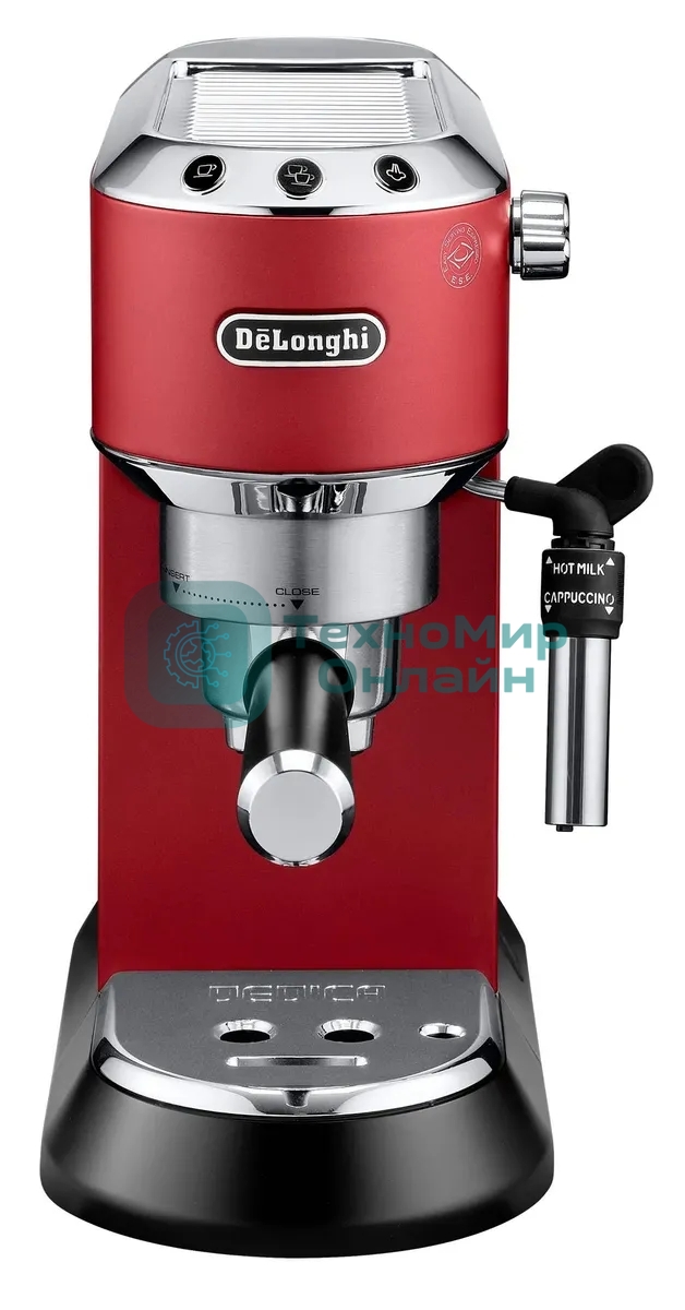 Кофеварка эспрессо DeLonghi EC685.R красный, исп. кофе - молотый/чалды, 1.1 л, 1350 Вт, 15 бар