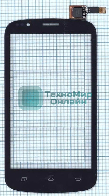 Сенсорное стекло (тачскрин) для DNS S4504, черное