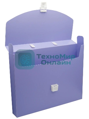 Папка-портфель Бюрократ Pastel PASTPP01VIO 1 отделение, A4, пластик, 0.7мм, фиолетовый