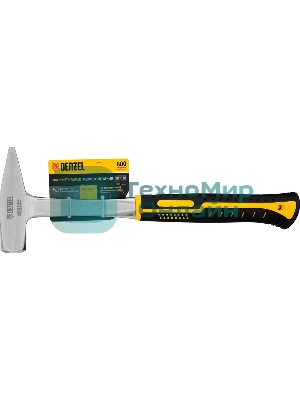 Молоток слесарный Denzel 600 г цельнометаллический, двухкомпонентная рукоятка