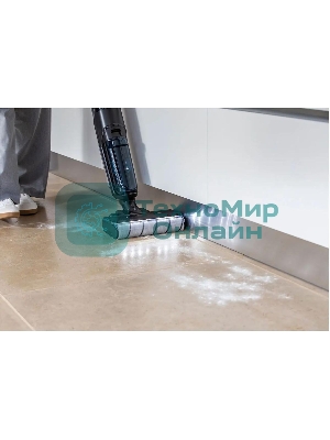 Пылесос вертикальный моющий Tefal X-Clean 5 GF5555F0 серый/черный, от аккумулятора, 200 Вт, уборка влажная, пылесборник 0.44 л