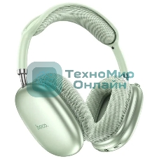 Беспроводные/проводные наушники Hoco W35 зеленый, полноразмерные, Bluetooth + проводной, до 40 ч.