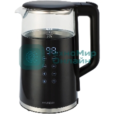 Чайник электрический Hyundai HYK-G5403 1.7л. 2200Вт черный корпус: стекло
