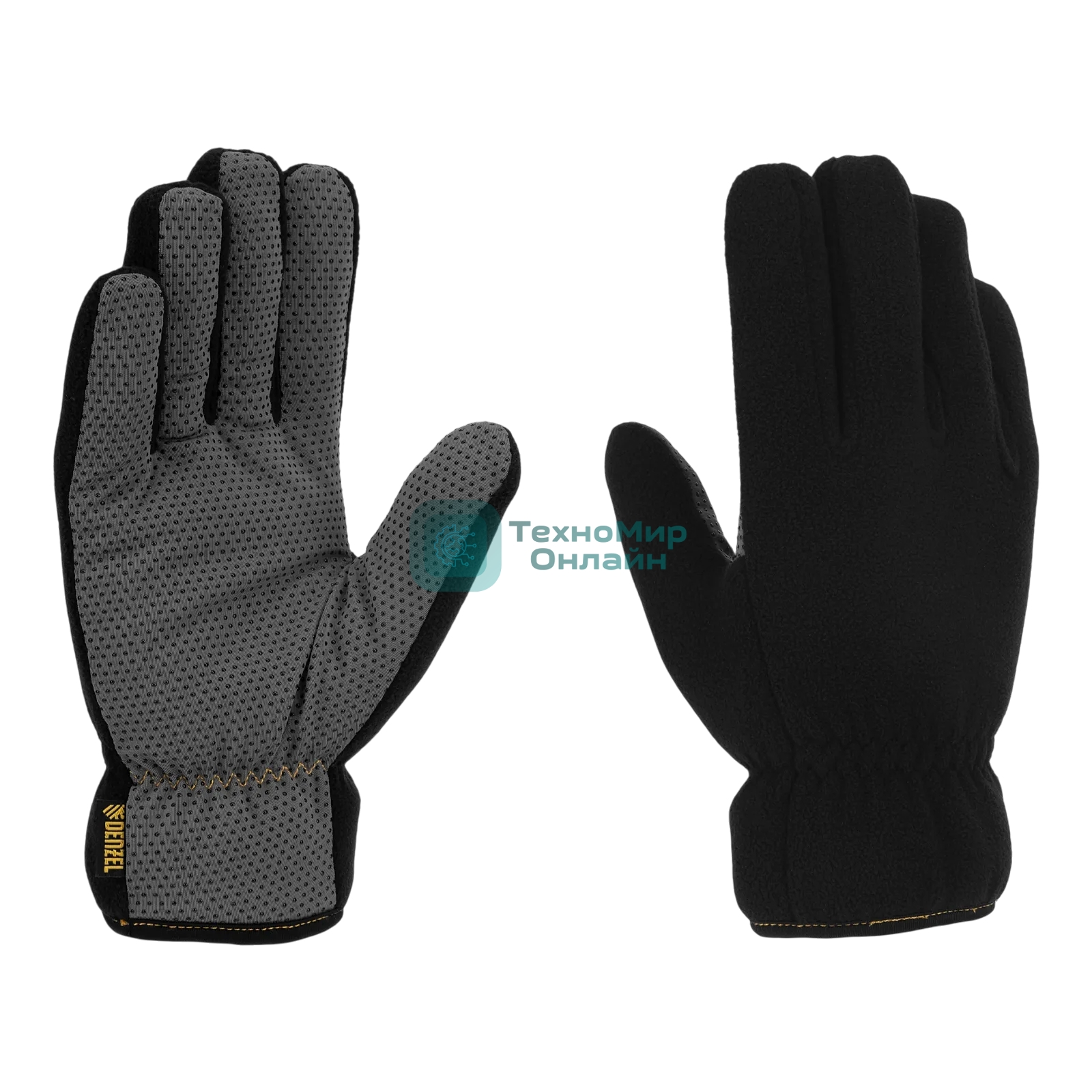 Перчатки универсальные Denzel двойные, ПВХ нанесение, размер 10