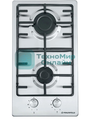Газовая варочная панель Maunfeld EGHS.32.3ES, 2 конфорки, нержавеющая сталь, серебристый