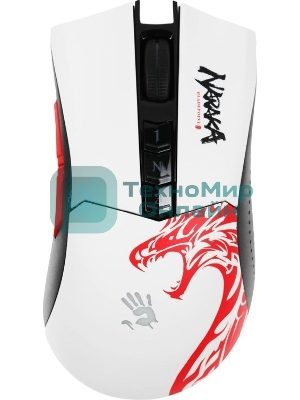 Мышь беспроводная A4Tech Bloody R90 Plus Naraka белый, 5000 dpi, радиоканал, USB, кнопки - 8