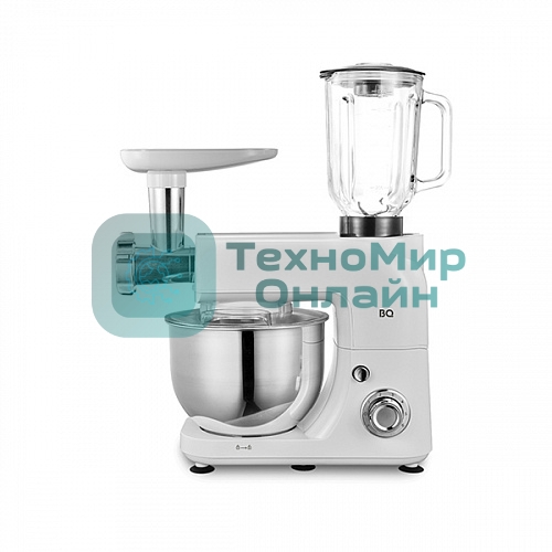 Планетарный миксер BQ MX620 White. Максимальная мощность 1600 Вт/Чаша из нержавеющей стали 5 л/6 скоростей + импульсный режим