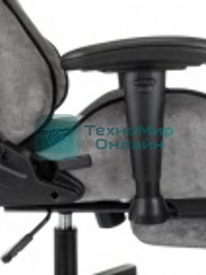 Кресло Бюрократ Zombie Drift/F серый/черный, экокожа, 120 кг, механизм качания, подставка для ног