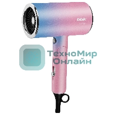 Фен BBK BHD3000 розовый/голубой, 2000 Вт, ионизация, компактный