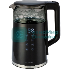 Чайник электрический Hyundai HYK-G5403 1.7л. 2200Вт черный корпус: стекло
