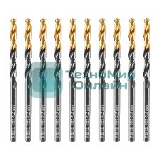 Сверло по металлу Denzel 4,2 мм, HSS-Tin, Golden Tip, 10 шт.