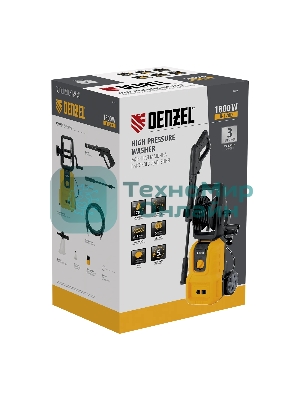 Моечная машина высокого давления Denzel R-170D, 1800 Вт, 170 бар, 380 л/ч, с барабаном