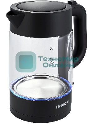 Чайник электрический Hyundai HYK-G7707 1.7л. 2200Вт графит корпус: стекло