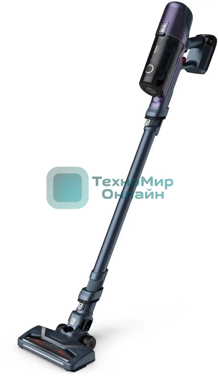 Пылесос вертикальный Tefal TY6838WO серый/фиолетовый, питание от аккумулятора, 100 Вт, уборка сухая, пылесборник 0.55 л