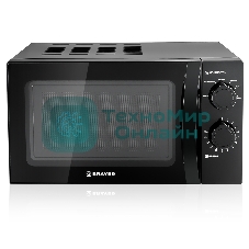 Микроволновая печь BRAYER BR2500 черный, 20 л, 700 Вт, переключатели - поворотный механизм