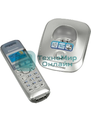 Телефон беспроводной (DECT) Panasonic KX-TG2511RUS (серебристый) АОН, Caller ID,спикерфон на трубке,переход в Эко режим одним нажатием