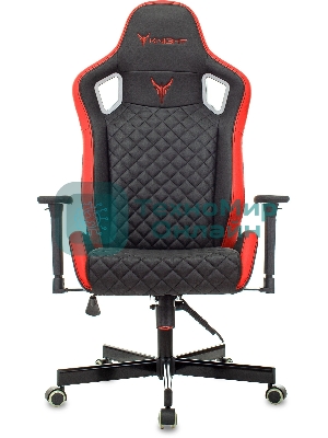 Кресло Knight OUTRIDER черный/красный, экокожа, 120 кг, механизм качания