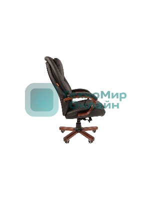 Кресло Chairman 408 черный, кожа, 120 кг, механизм качания