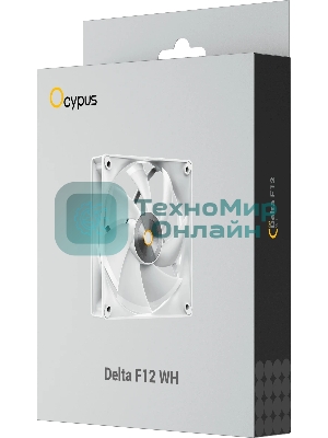 Вентилятор для корпуса Ocypus Delta F12 WH, 120x120x25мм, 4-PIN PWM, 500-2000 RPM, 29 DBA MAX, HYDRO BEARING