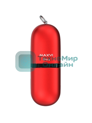 Флешка USB Maxvi SF red (FD64GbUSB20C10SF), 64Gb, USB 2.0, R/W 30/10, красный