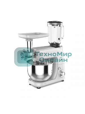 Планетарный миксер BQ MX620 White. Максимальная мощность 1600 Вт/Чаша из нержавеющей стали 5 л/6 скоростей + импульсный режим