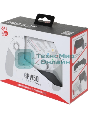 Геймпад A4Tech Bloody GPW50 Sports белый USB Беспроводной виброотдача обратная связь