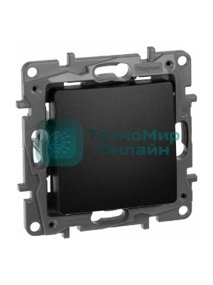 Выключатель одноклавишный, автоматические клеммы, Etika, 10AX, 250В~, антрацит