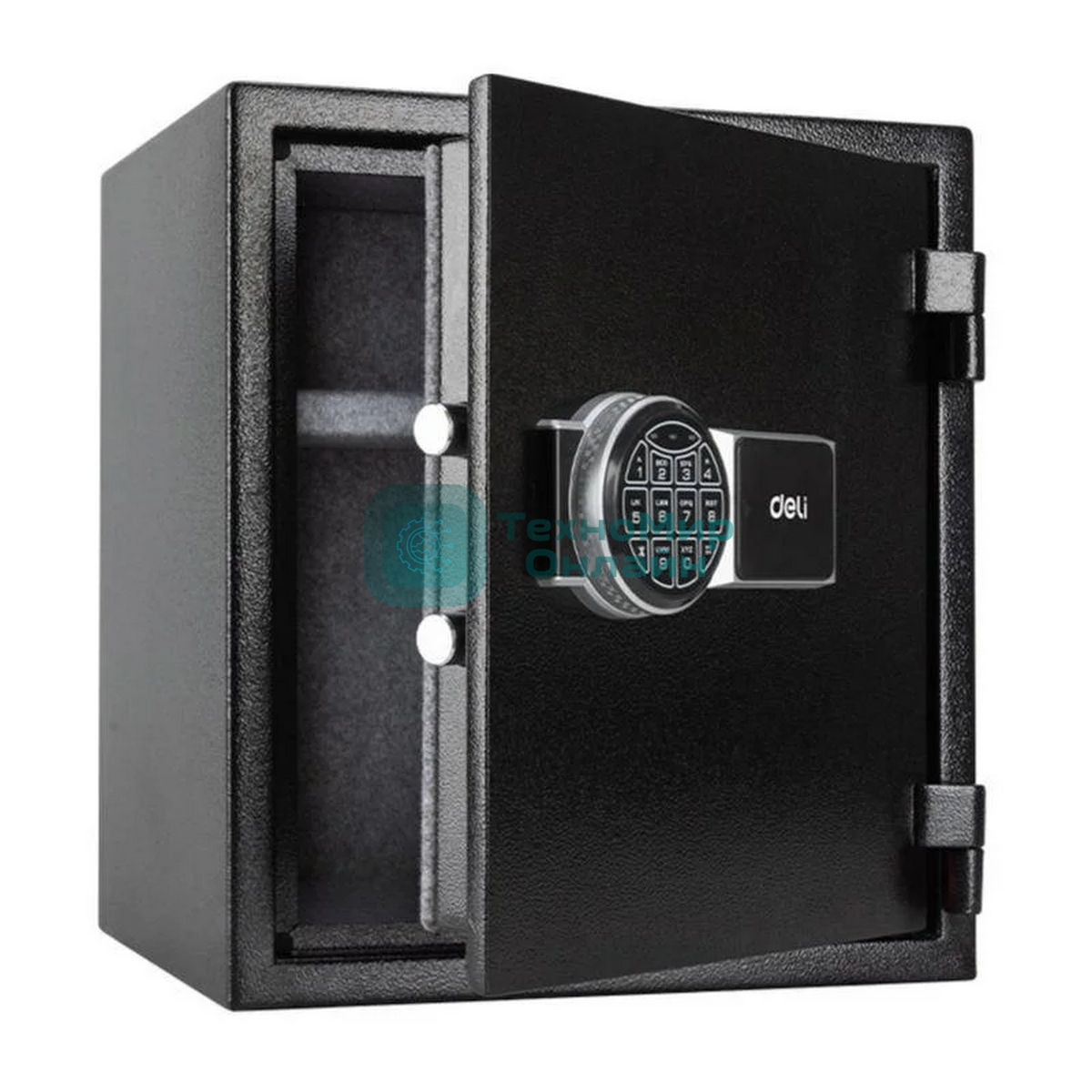 Сейф огнестойкий Deli ET587 380x 420x 300 мм, электронный/ключевой, черный