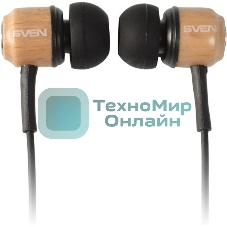 Проводные наушники Sven E-12WD дерево/черный, внутриканальные, Jack 3.5 мм