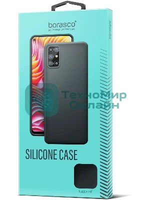 Чехол (клип-кейс) BORASCO Silicone Case, для Xiaomi Redmi 10, черный (матовый)