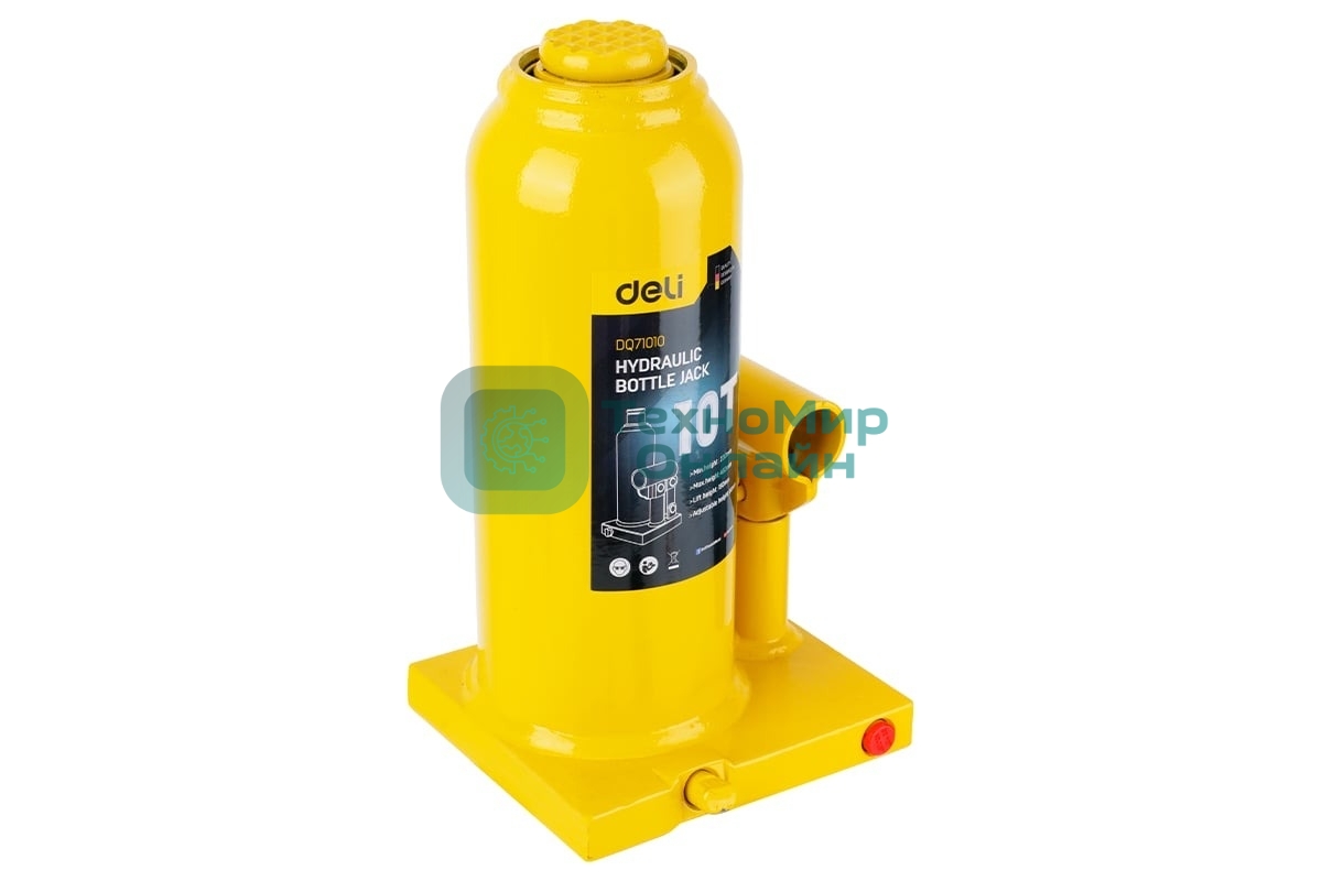 Домкрат бутылочный гидравлический Deli DQ71010 макс.грузоподъемность 10 т