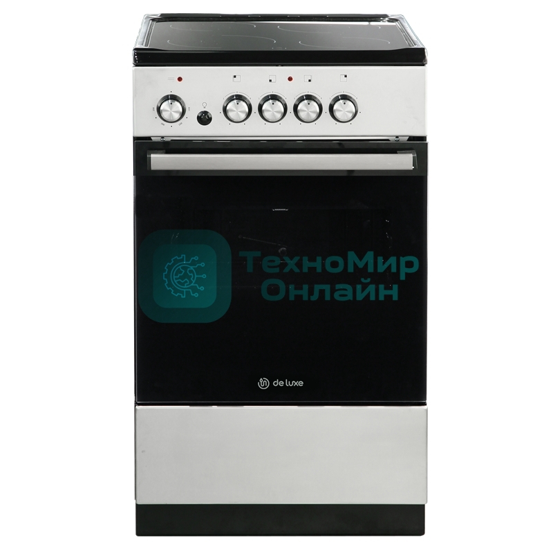 Плита электрическая De Luxe 506004.04ЭС-010 серебристый, конфорок 4 шт, духовка 60 л, 50 см x 87 см x 60 см