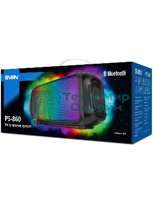 Портативная колонка SVEN PS-860 черный 100W 1.0 BT/3.5Jack 5400mAh