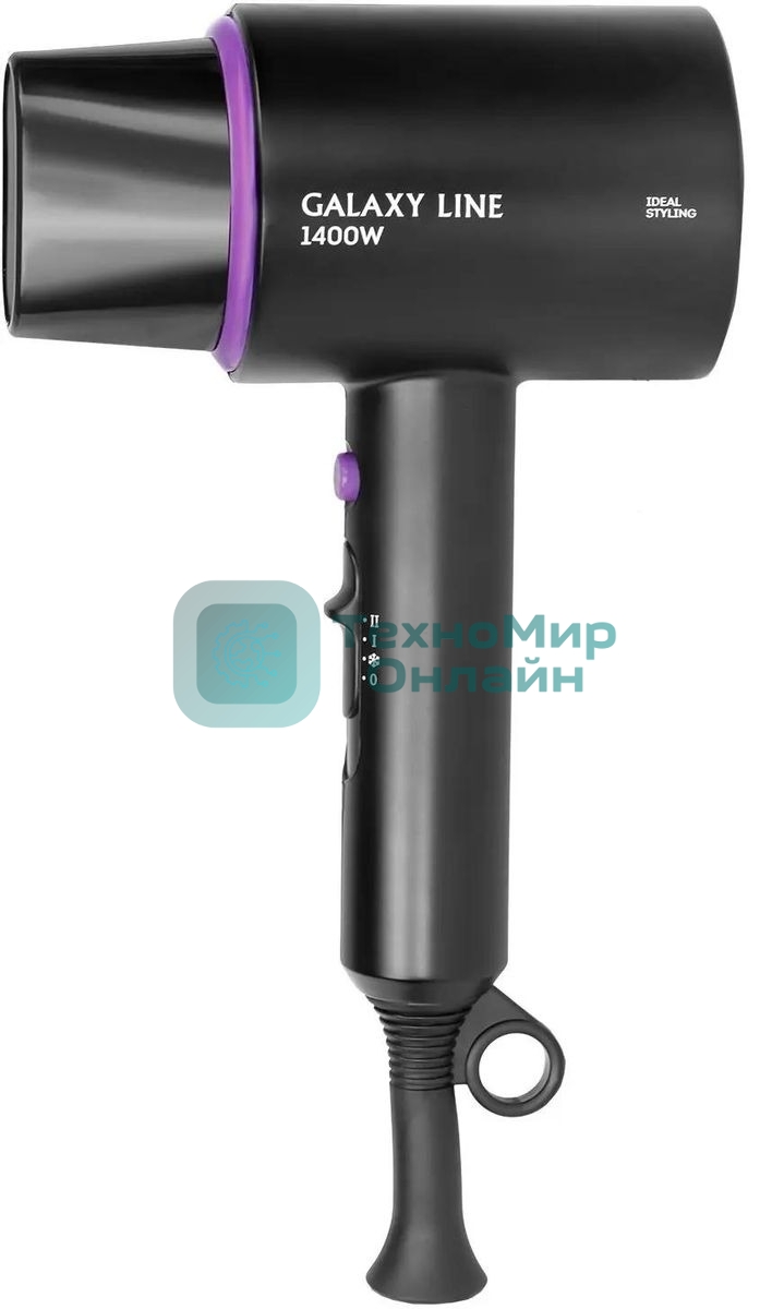 Фен Galaxy Line GL 4346 черный, 1400 Вт, компактный