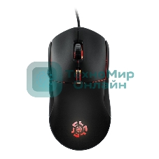 Мышь проводная Qumo UFO M77 черный, 2400 dpi, USB, кнопки - 6