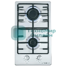 Газовая варочная панель Maunfeld EGHS.32.3ES, 2 конфорки, нержавеющая сталь, серебристый