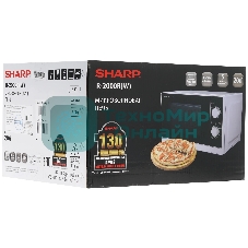 Микроволновая печь Sharp R-2000RW белый, 20 л, 800 Вт, переключатели - поворотный механизм
