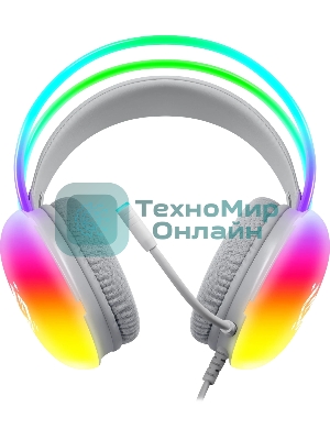 Гарнитура Defender Ignis белый, проводная, подсветка