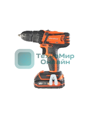 Дрель-шуруповерт аккумуляторная Patriot BR 181UES, Аккумуляторная, 21В, 2 АКБ, Кейс