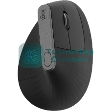 Мышь беспроводная/проводная Logitech MX Vertical графитовый, 4000 dpi, радиоканал, Bluetooth, USB, кнопки - 6