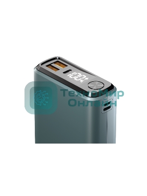 Портативный аккумулятор OLMIO QS-30, 30000mAh, 22.5W, QuickCharge3.0/PowerDelivery, LCD, темно-зеленый