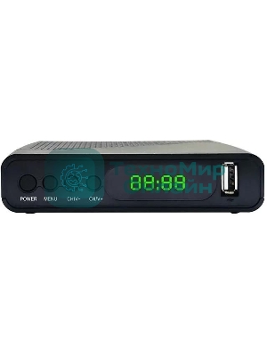 Приставка для цифрового ТВ Hyundai H-DVB500 черный, DVB-T2, DVB-T, DVB-C, HDMI, USB 2.0 х2