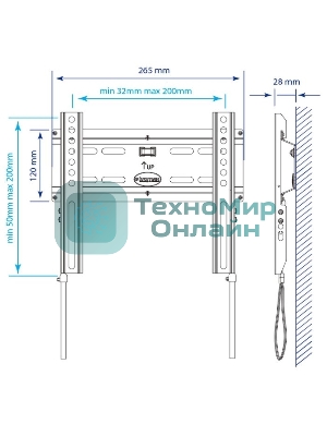 Кронштейн для телевизора Kromax FLAT-5 черный 15